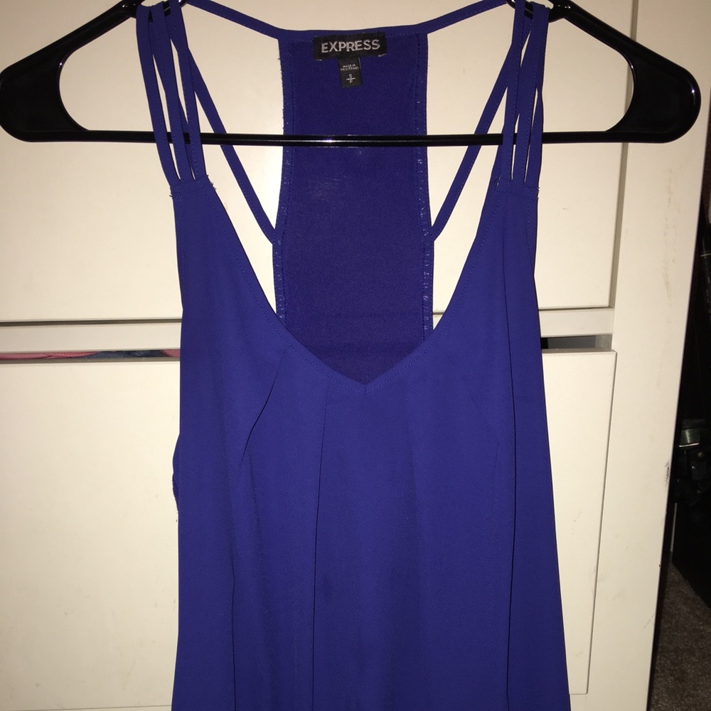 Blue fancy flowy top